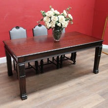 Load image into Gallery viewer, Antique Australian Ed Rosenstengel Silky Oak Dining Table with Carved Legs. B13170
