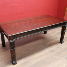 Load image into Gallery viewer, Antique Australian Ed Rosenstengel Silky Oak Dining Table with Carved Legs. B13170