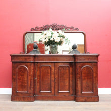 Load image into Gallery viewer, Antique English Inverted Front Mirror Back Sideboard with Three Drawers and Four Doors. B13154