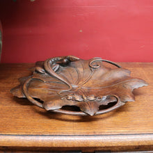 Load image into Gallery viewer, x SOLD Carved Black Forest Tray featuring a Lizard and Dragonfly on Lily Pad. B12711