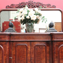Load image into Gallery viewer, Antique English Inverted Front Mirror Back Sideboard with Three Drawers and Four Doors. B13154