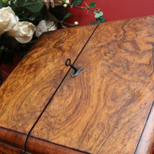 Load image into Gallery viewer, Victorian English Burr Walnut Stationery Box with Fitted Interior, Drawer. B12887