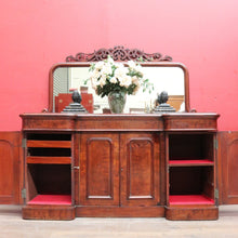 Load image into Gallery viewer, Antique English Inverted Front Mirror Back Sideboard with Three Drawers and Four Doors. B13154