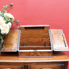 Load image into Gallery viewer, Victorian English Burr Walnut Stationery Box with Fitted Interior, Drawer. B12887