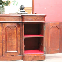Load image into Gallery viewer, Antique English Inverted Front Mirror Back Sideboard with Three Drawers and Four Doors. B13154
