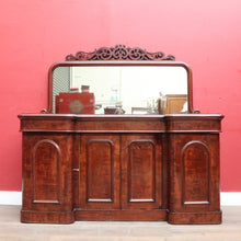 Load image into Gallery viewer, Antique English Inverted Front Mirror Back Sideboard with Three Drawers and Four Doors. B13154