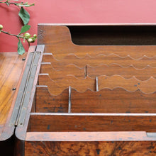 Load image into Gallery viewer, Victorian English Burr Walnut Stationery Box with Fitted Interior, Drawer. B12887
