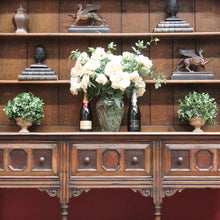 Load image into Gallery viewer, x SOLD Antique English or Welsh Buffet and Hutch with Drawers and Plate Racks. B12869
