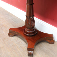 Load image into Gallery viewer, Antique Australian Cedar Single Drawer Pedestal Side Table with Carved Tulip Base. B13164