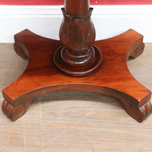 Load image into Gallery viewer, Antique Australian Cedar Single Drawer Pedestal Side Table with Carved Tulip Base. B13164