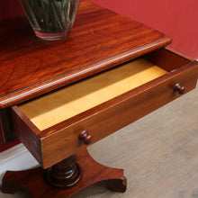 Load image into Gallery viewer, Antique Australian Cedar Single Drawer Pedestal Side Table with Carved Tulip Base. B13164