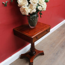 Load image into Gallery viewer, Antique Australian Cedar Single Drawer Pedestal Side Table with Carved Tulip Base. B13164