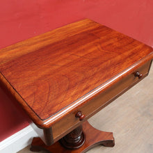 Load image into Gallery viewer, Antique Australian Cedar Single Drawer Pedestal Side Table with Carved Tulip Base. B13164