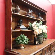 Load image into Gallery viewer, x SOLD Antique English or Welsh Buffet and Hutch with Drawers and Plate Racks. B12869