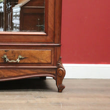 Load image into Gallery viewer, Antique French Armoire with Mirrors, Burr Walnut Highlights & Brass Drawer Pulls. B12481