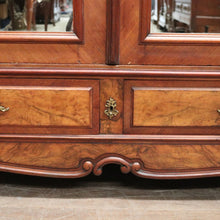 Load image into Gallery viewer, Antique French Armoire with Mirrors, Burr Walnut Highlights & Brass Drawer Pulls. B12481