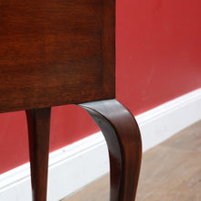 Load image into Gallery viewer, Antique English Mahogany Queen Anne Style Sewing Table with Lift Up Lid, Sliding Interior Tray and Cabriole Legs. B13163
