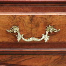 Load image into Gallery viewer, Antique French Armoire with Mirrors, Burr Walnut Highlights & Brass Drawer Pulls. B12481