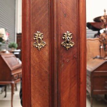 Load image into Gallery viewer, Antique French Armoire with Mirrors, Burr Walnut Highlights & Brass Drawer Pulls. B12481