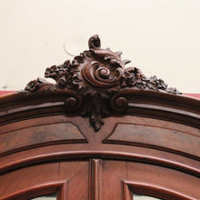 Load image into Gallery viewer, Antique French Armoire with Mirrors, Burr Walnut Highlights & Brass Drawer Pulls. B12481