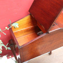 Load image into Gallery viewer, Antique English Mahogany Queen Anne Style Sewing Table with Lift Up Lid, Sliding Interior Tray and Cabriole Legs. B13163