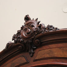 Load image into Gallery viewer, Antique French Armoire with Mirrors, Burr Walnut Highlights & Brass Drawer Pulls. B12481