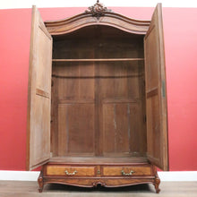 Load image into Gallery viewer, Antique French Armoire with Mirrors, Burr Walnut Highlights & Brass Drawer Pulls. B12481
