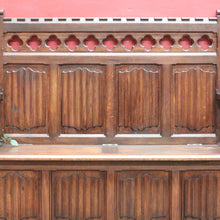 Load image into Gallery viewer, x SOLD Antique French Oak Linen Fold Hall Seat Lift Top Blanket Box Chair B12736