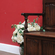 Load image into Gallery viewer, x SOLD Antique French Oak Linen Fold Hall Seat Lift Top Blanket Box Chair B12736
