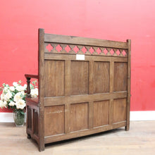 Load image into Gallery viewer, x SOLD Antique French Oak Linen Fold Hall Seat Lift Top Blanket Box Chair B12736