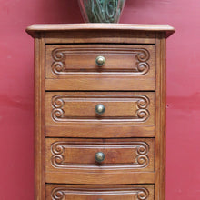 Load image into Gallery viewer, x SOLD Vintage French Oak Lingerie Chest of 5 Drawers Bedside or Hall Cabinet B12793