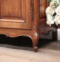 Load image into Gallery viewer, X SOLD Antique French Oak Four Door Armoire Wardrobe with Hanging Space and Shelves. B12320
