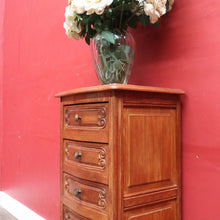 Load image into Gallery viewer, x SOLD Vintage French Oak Lingerie Chest of 5 Drawers Bedside or Hall Cabinet B12793