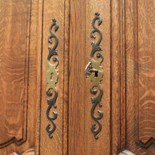 Load image into Gallery viewer, X SOLD Antique French Oak Four Door Armoire Wardrobe with Hanging Space and Shelves. B12320