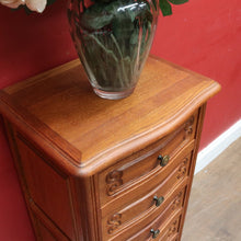 Load image into Gallery viewer, x SOLD Vintage French Oak Lingerie Chest of 5 Drawers Bedside or Hall Cabinet B12793