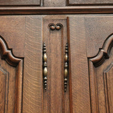 Load image into Gallery viewer, X SOLD Antique French Oak Four Door Armoire Wardrobe with Hanging Space and Shelves. B12320