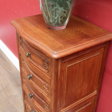 Load image into Gallery viewer, x SOLD Vintage French Oak Lingerie Chest of 5 Drawers Bedside or Hall Cabinet B12793