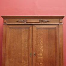 Load image into Gallery viewer, x SOLD Antique French Oak Cloak Cabinet or Wardrobe with Drawers and Coat Hooks. B12278