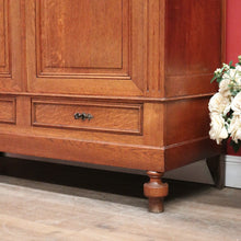 Load image into Gallery viewer, x SOLD Antique French Oak Cloak Cabinet or Wardrobe with Drawers and Coat Hooks. B12278