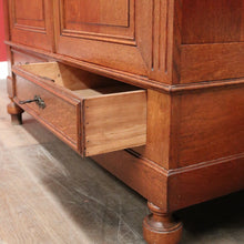 Load image into Gallery viewer, x SOLD Antique French Oak Cloak Cabinet or Wardrobe with Drawers and Coat Hooks. B12278