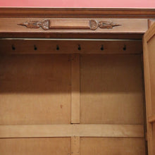 Load image into Gallery viewer, x SOLD Antique French Oak Cloak Cabinet or Wardrobe with Drawers and Coat Hooks. B12278