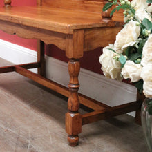 Load image into Gallery viewer, x SOLD Antique French Oak Hall Seat/Veranda Seat with Scalloped Detailing and Turned Legs. B12292