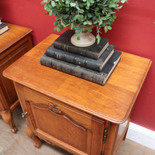 Load image into Gallery viewer, x SOLD Vintage French Oak Pair of Bedside Table Cabinet with Single Door B12756