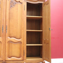 Load image into Gallery viewer, x SOLD An Antique French Oak 4 Door Bedroom Wardrobe Linen Press Armoire Cabinet B12802