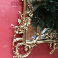 Load image into Gallery viewer, Italian Florentine Gilt Wall Mirror in Brass – Vintage Wall Decor B12864