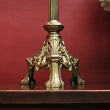 Load image into Gallery viewer, Pair of Antique French Gothic Solid Brass Church Candlestick Holders. B12319