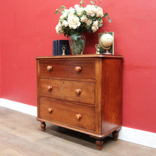 Load image into Gallery viewer, x SOLD Antique Australian Cedar small 3 Three Drawer Chest of bedroom Drawers B12912
