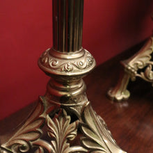 Load image into Gallery viewer, Pair of Antique French Gothic Solid Brass Church Candlestick Holders. B12319
