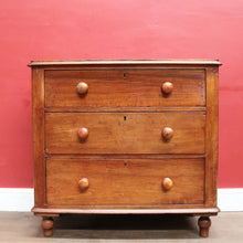 Load image into Gallery viewer, x SOLD Antique Australian Cedar small 3 Three Drawer Chest of bedroom Drawers B12912
