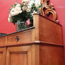 Load image into Gallery viewer, x SOLD Antique French Marble Top Dresser with Ornate Mirror and Storage Cabinet. B12400